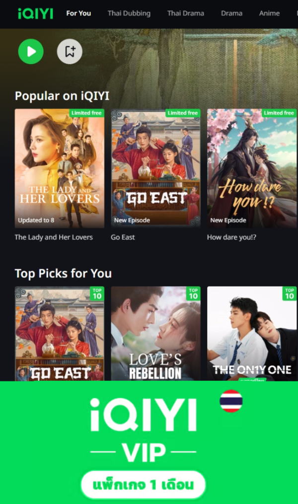 บริการ iQIYI Premium 30วัน