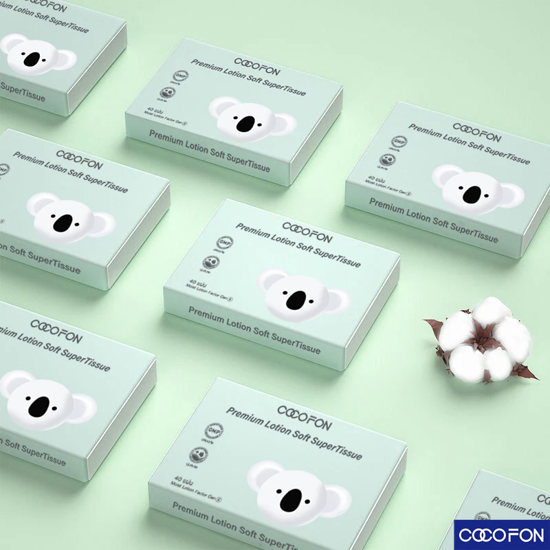 COCOFON ทิชชู่โลชั่น 3 ชั้น สำหรับผิวบอบบาง