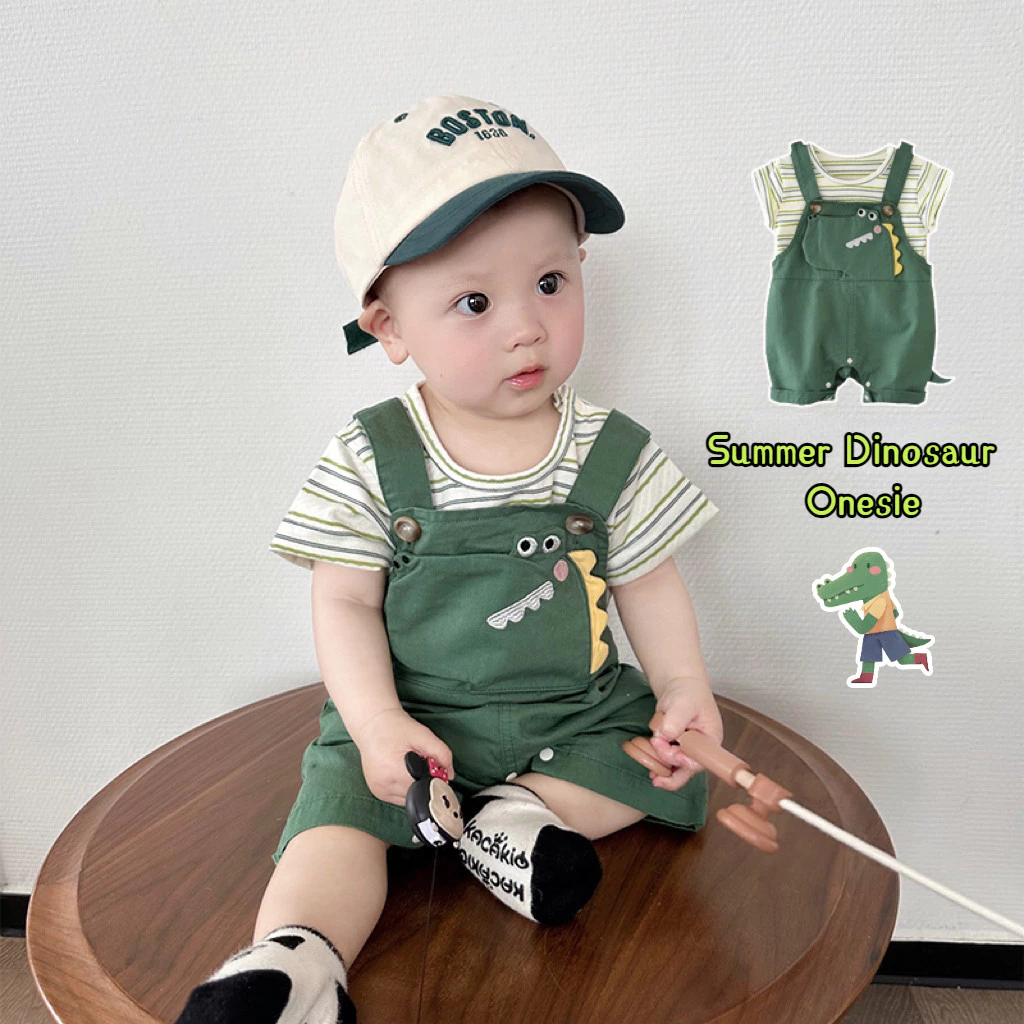 Cute Dino Romper - ชุดแขนสั้นสำหรับเด็ก