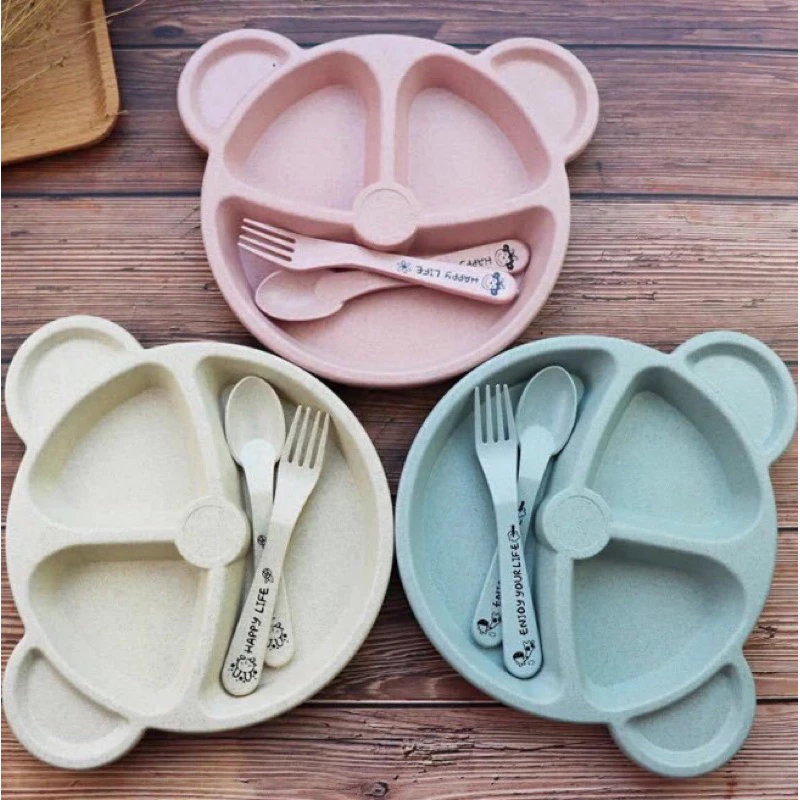 GreenGrow Plate Set - จานช้อนส้อมออร์แกนิกเพื่อสุขภาพ