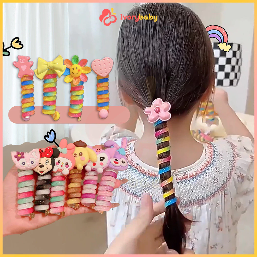ยางรัดผมเด็ก IVORYBABY ลายการ์ตูนสุดคิ้วท์ หลากสี 🌈💕