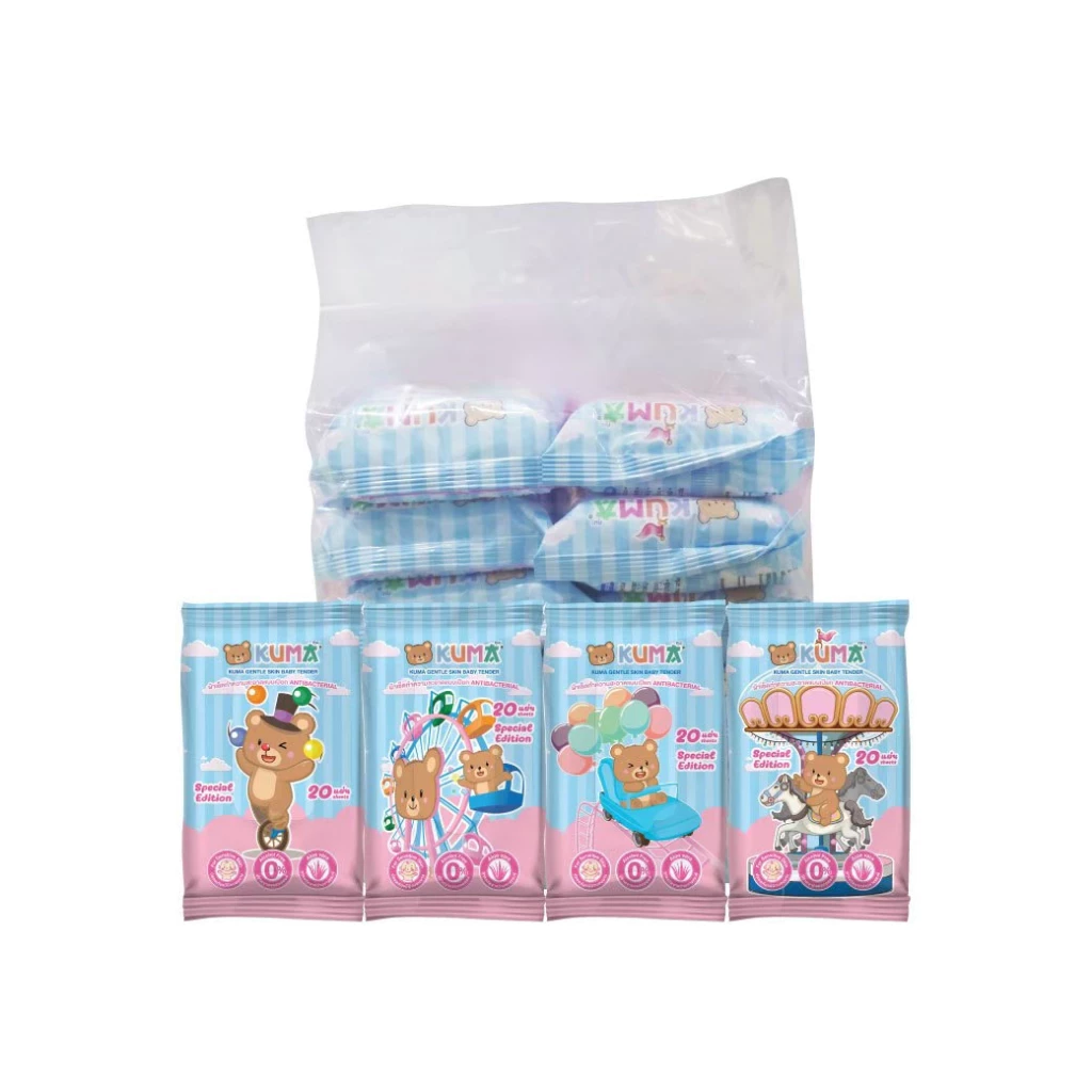 KUMA ทิชชู่เปียก 20 แผ่น รุ่นพกพา สะดวกทุกที่