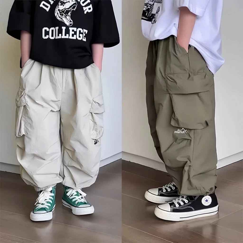 กางเกงเด็กชายลำลอง ทรงหลวม สไตล์เกาหลีสุดชิค