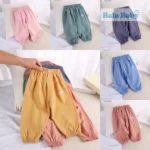KZ08 กางเกงลำลองเด็กกันยุง ผ้าฝ้ายลินิน ระบายอากาศดี 👦