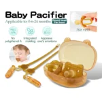 จุกหลอกซิลิโคนเด็กแรกเกิด 2 ชิ้น พร้อมสายคล้องและกล่องเก็บ 🍼