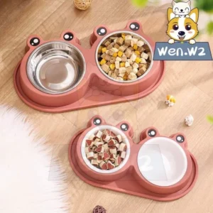 ชามอาหารสัตว์เลี้ยง 2 ช่อง ดีไซน์น่ารัก