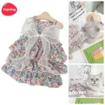 ชุดเดรสสุนัขและแมว Hipidog – ลายดอกไม้หวาน ๆ