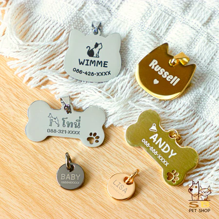 ป้ายชื่อสุนัขสลักชื่อเฉพาะตัว