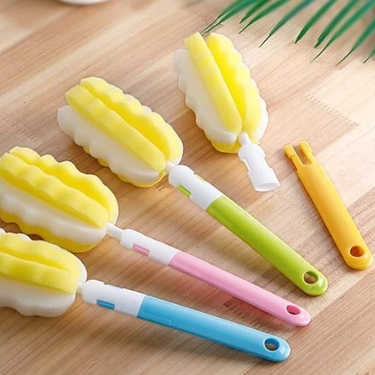 แปรงล้างขวดนมรุ่นทูโทน ฟองน้ำหนา 2 เท่า ล้างสะอาด