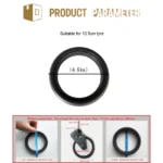 ล้อยางนอกรถเข็นเด็ก สีดำ ขนาดกะทัดรัด เปลี่ยนง่าย