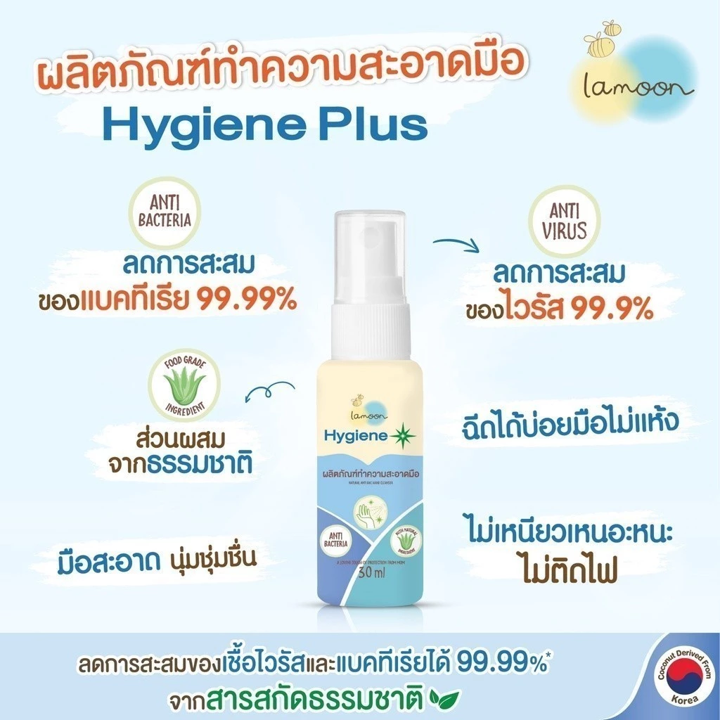 Lamoon Natural Hygiene Spray - สเปรย์ล้างมือสำหรับเด็ก