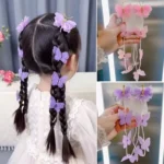 วงผมถักนางฟ้า ลายผีเสื้อสีชมพูสำหรับเจ้าหญิงตัวเล็ก 💕