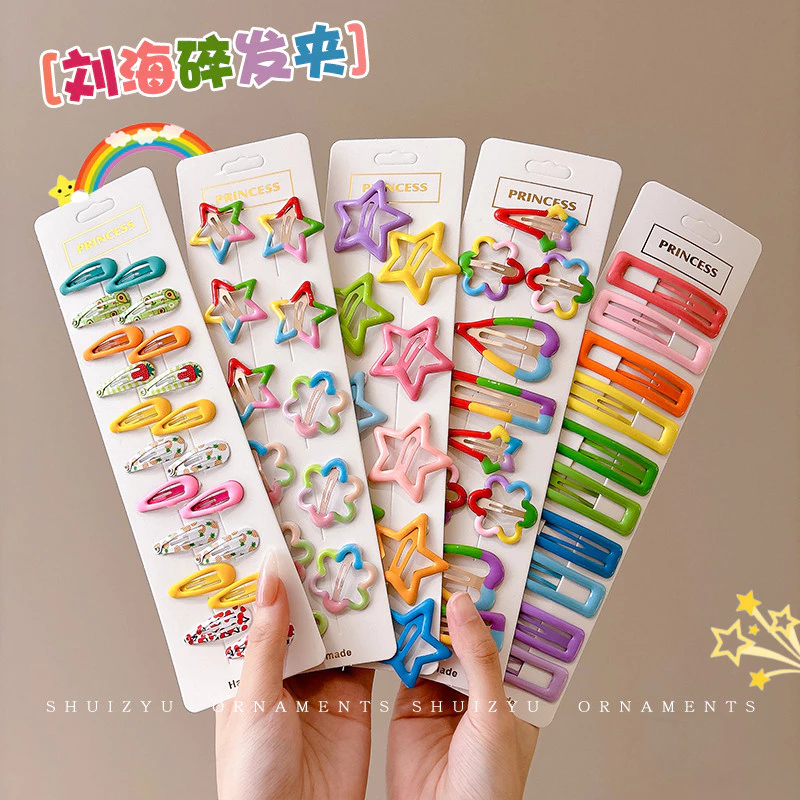 กิ๊บติดผมลายดาว 12 ชิ้น สีสันสดใส เหมาะสำหรับเด็ก 🌈