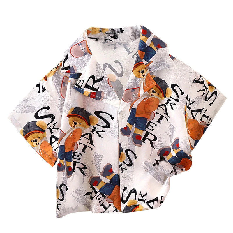 เสื้อดอกไม้ชายหาดเด็ก แขนสั้น สไตล์แฟชั่นสุดฮิต