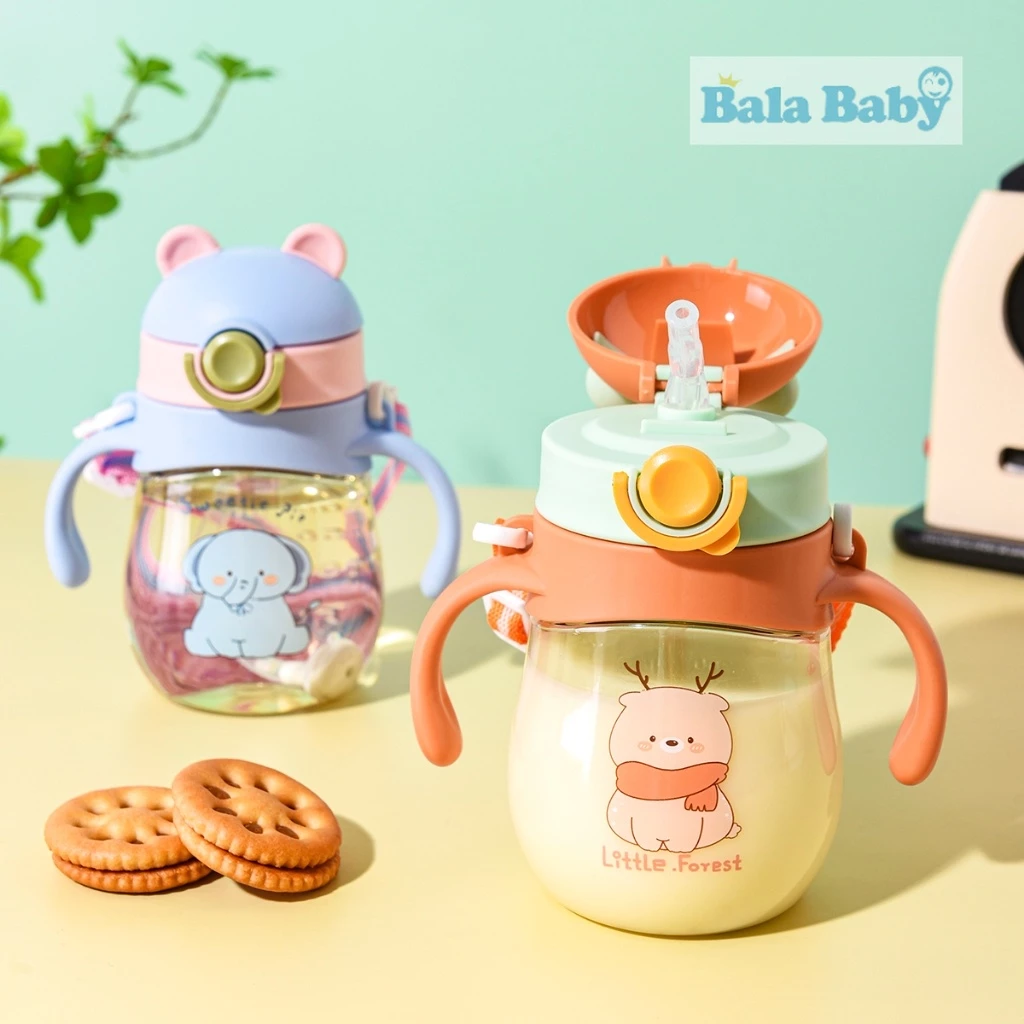 แก้วหัดดูดหลอดเด้ง สายสะพายฟรี ดีไซน์น่ารัก