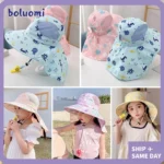 🎉 หมวก Boluomi ลายการ์ตูนนกหวีด ป้องกันแดดสำหรับเด็ก