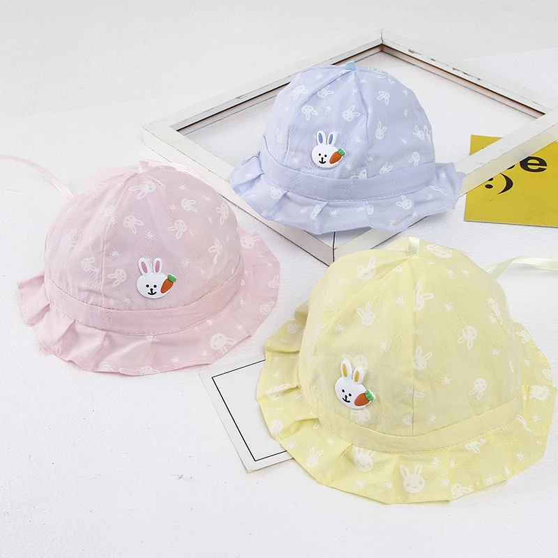 🌺 หมวกเด็กสายหวาน ลายดอกไม้สดใส พร้อมสายรัดคาง