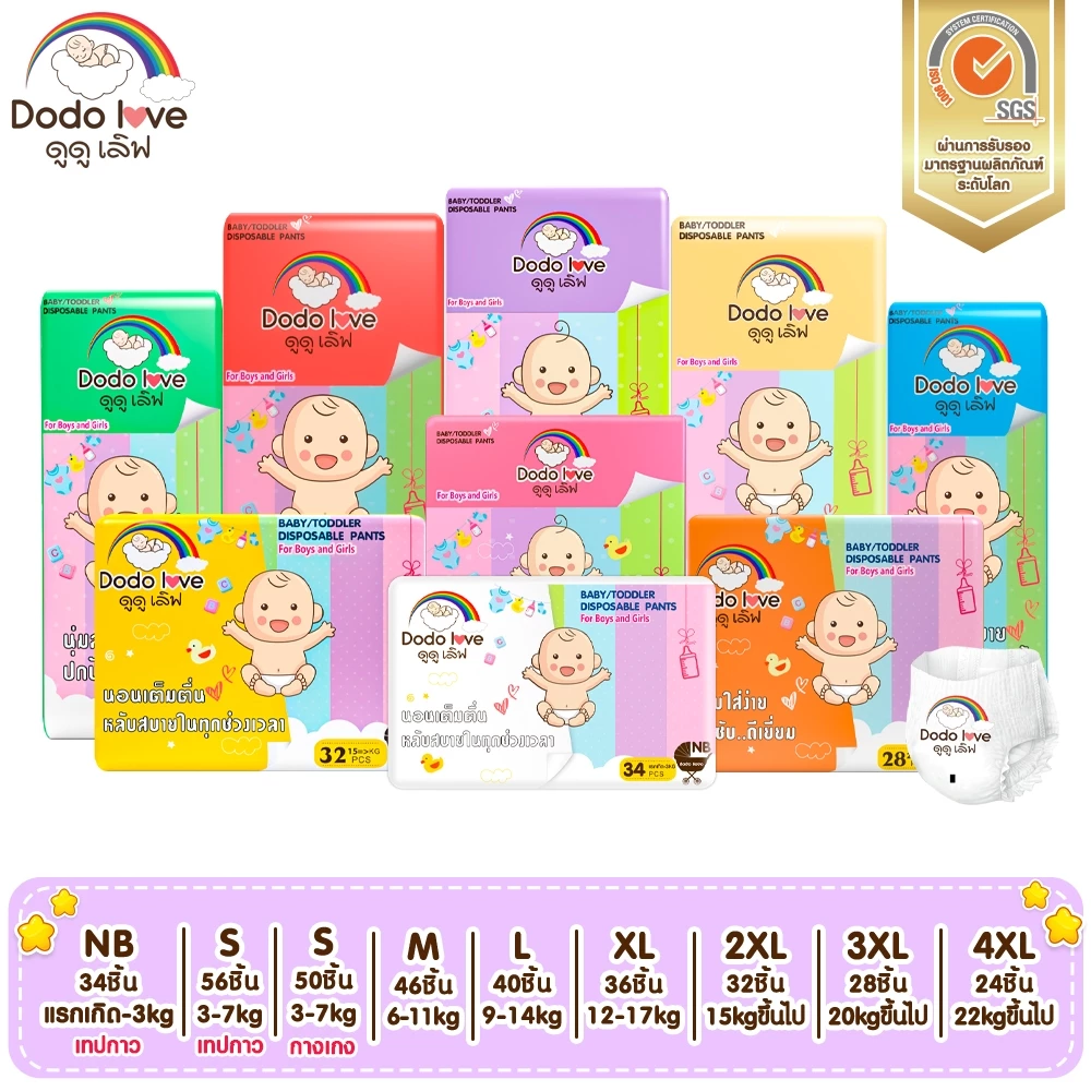 🌟 DODOLOVE Ultra Thin ผ้าอ้อมเด็กบางเบา